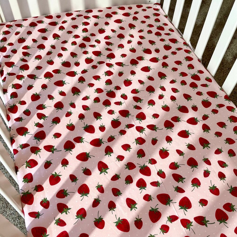 Strawberry Crib Sheet (Never Used)